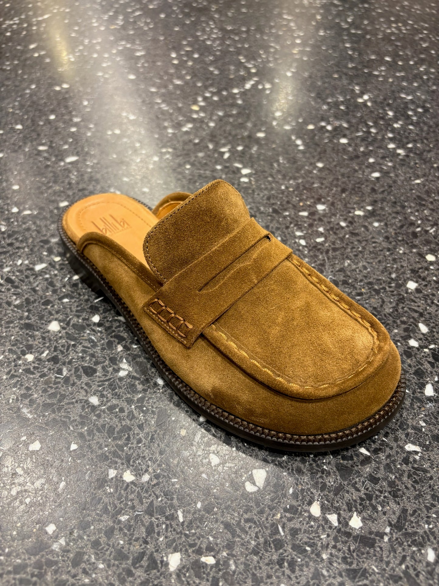 Mules en daim olive  & tabac - BILLI BI