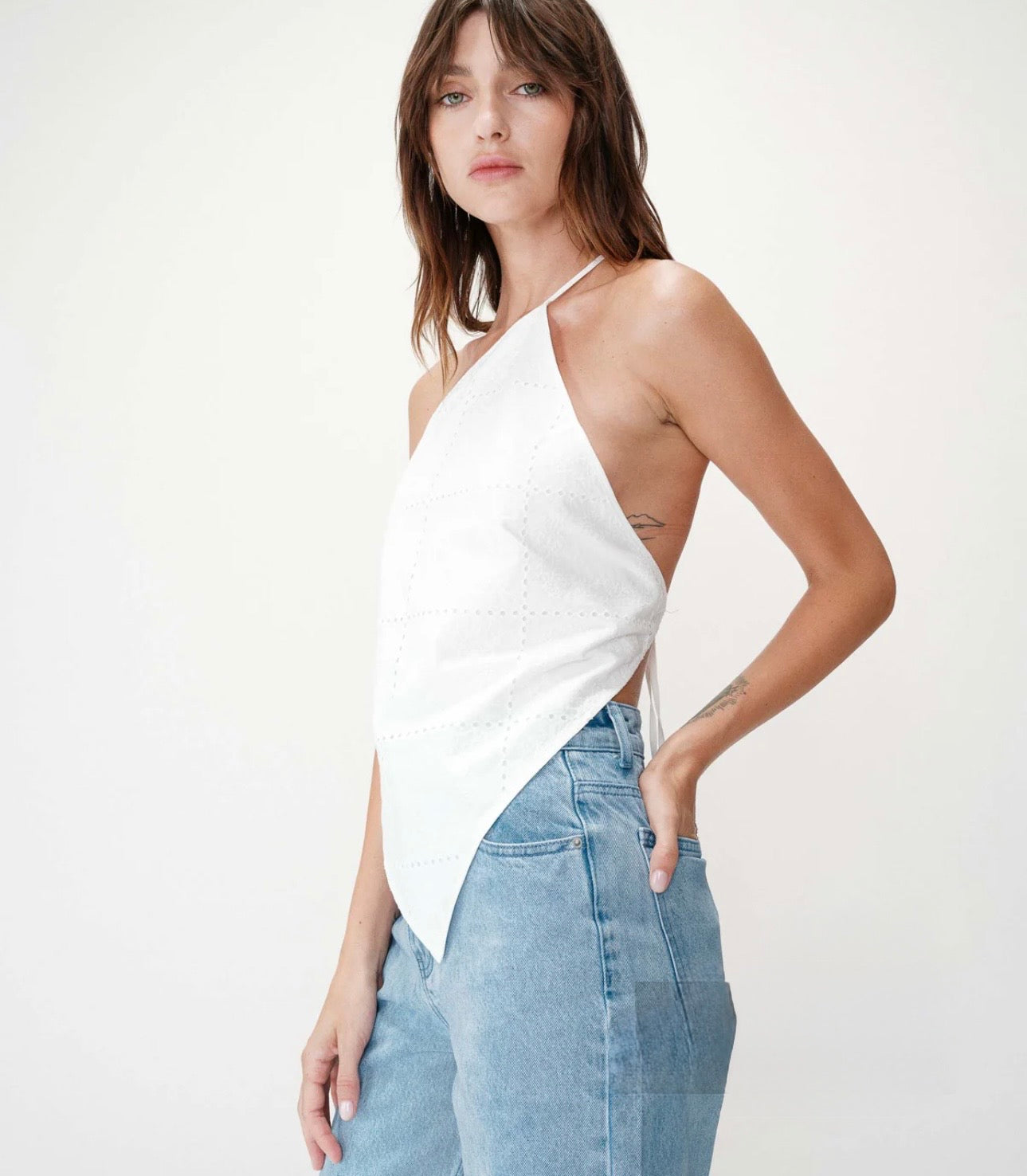GRACE & MILA - top asymétrique broderies anglaises