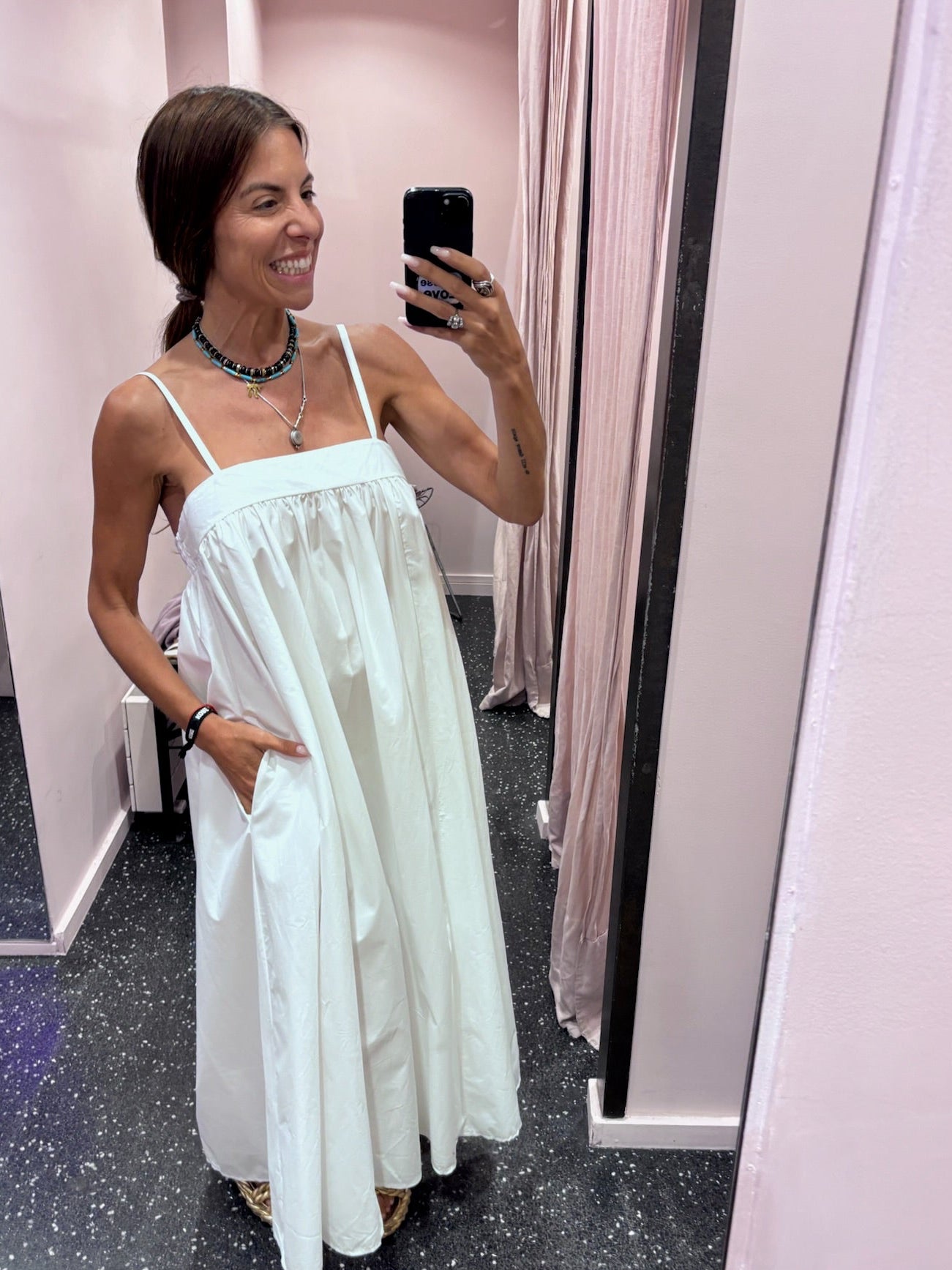 JOHANNA - Robe popeline à bretelles