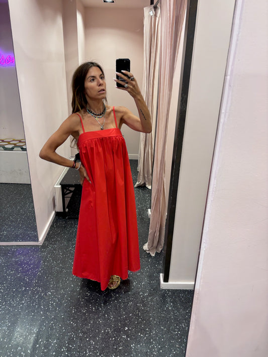 JOHANNA - Robe popeline à bretelles