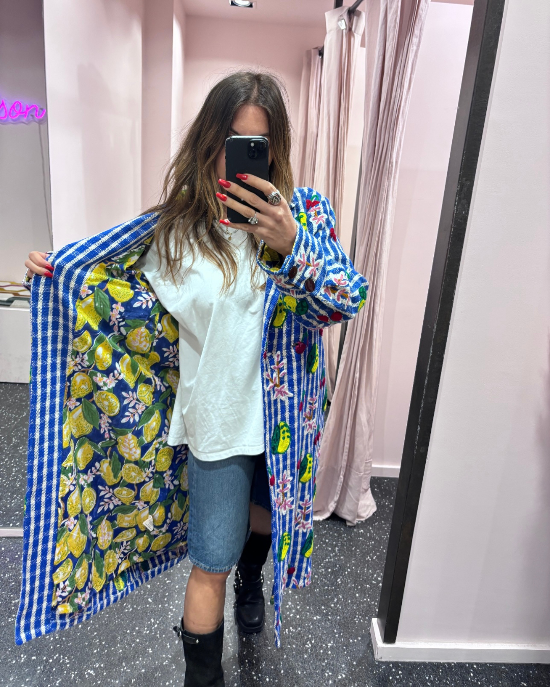 XIWIKI - Manteau brodé en coton khadi