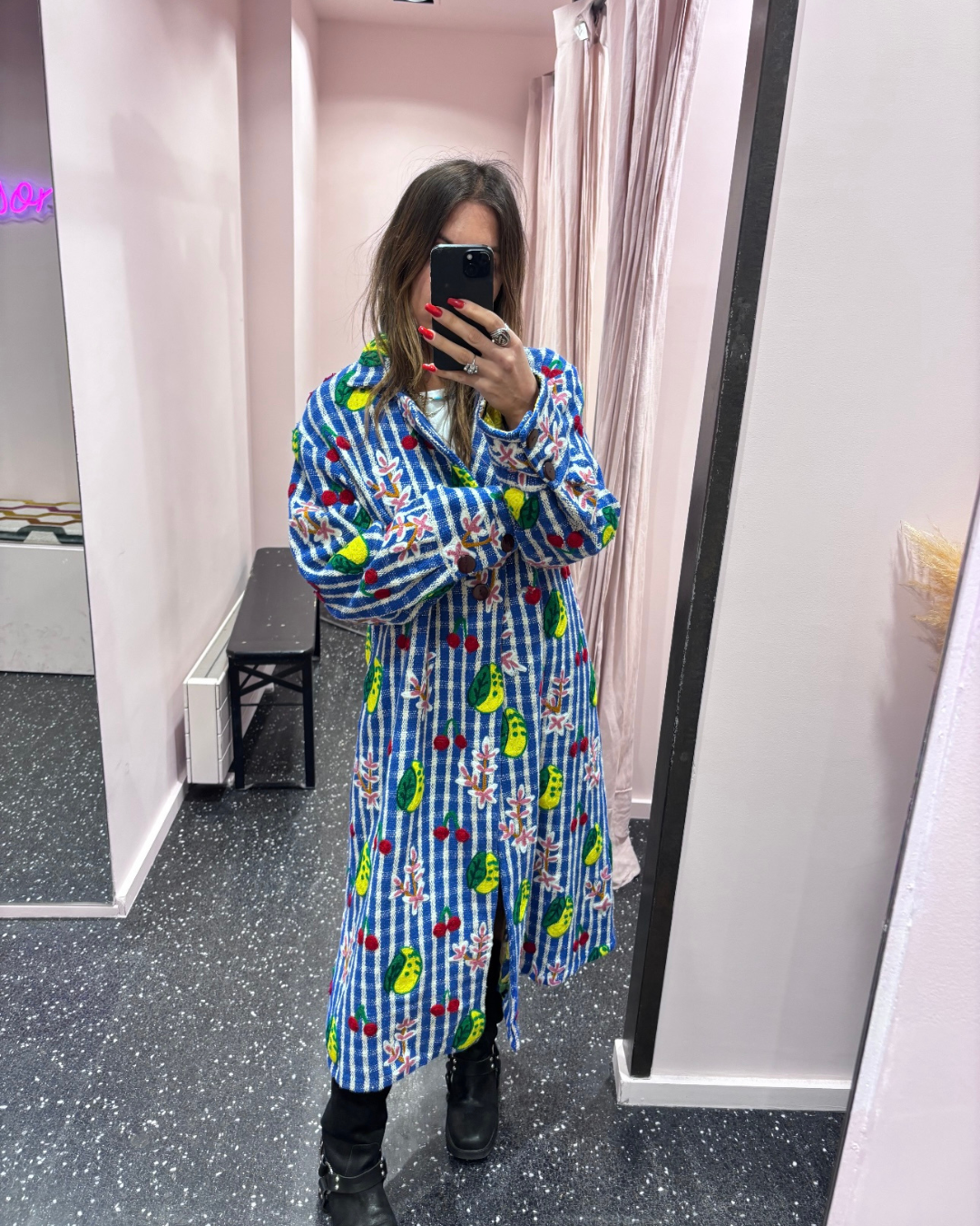 XIWIKI - Manteau brodé en coton khadi