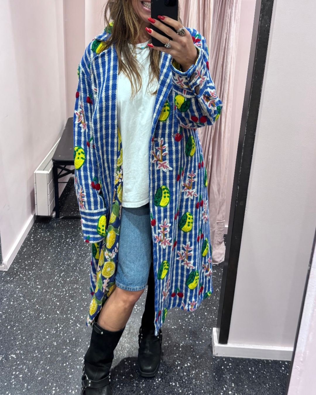 XIWIKI - Manteau brodé en coton khadi
