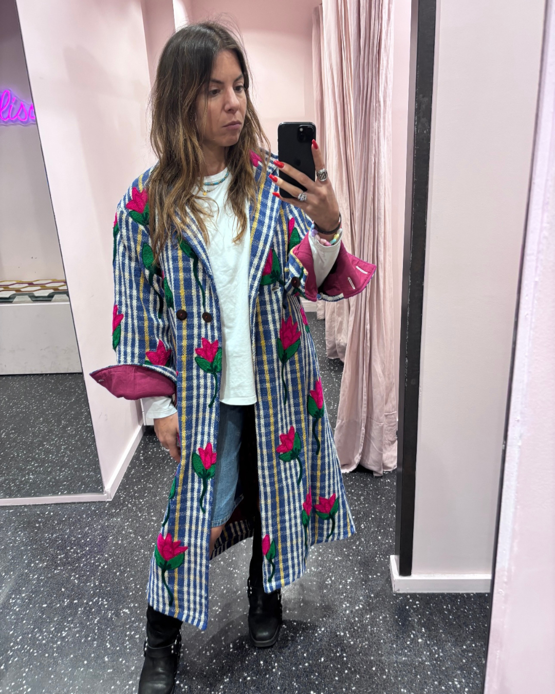 XIWIKI - Manteau brodé en coton khadi