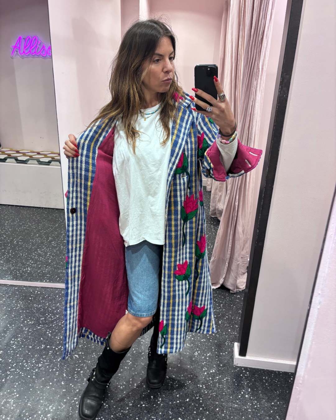 XIWIKI - Manteau brodé en coton khadi