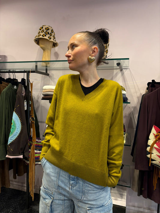 Pull en racoon et laine col V