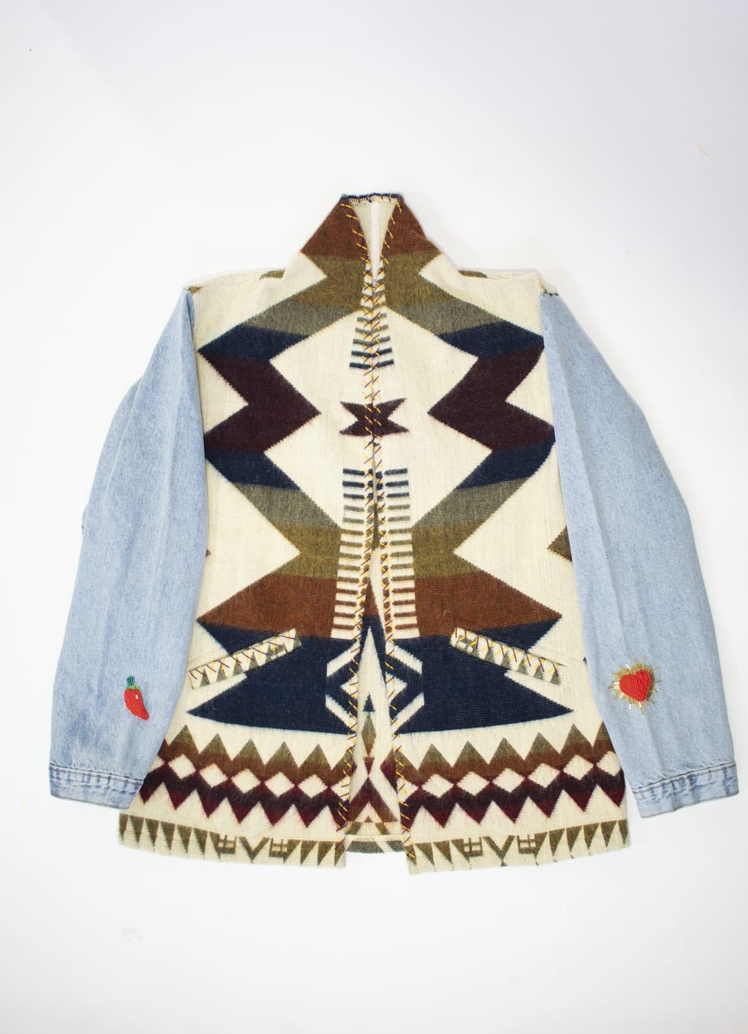 MAISON BADIGO - Veste jeans ojos perlas