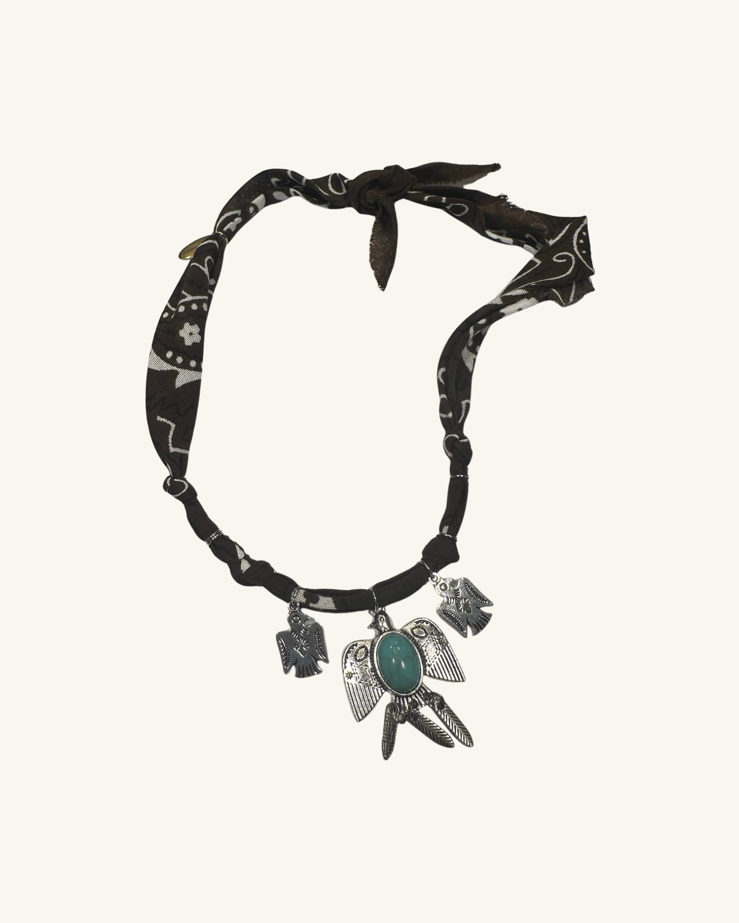 Collier Apache Bandana marron – Trio d’Aigles