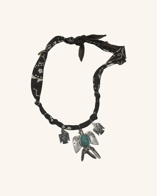 Collier Apache Bandana marron – Trio d’Aigles