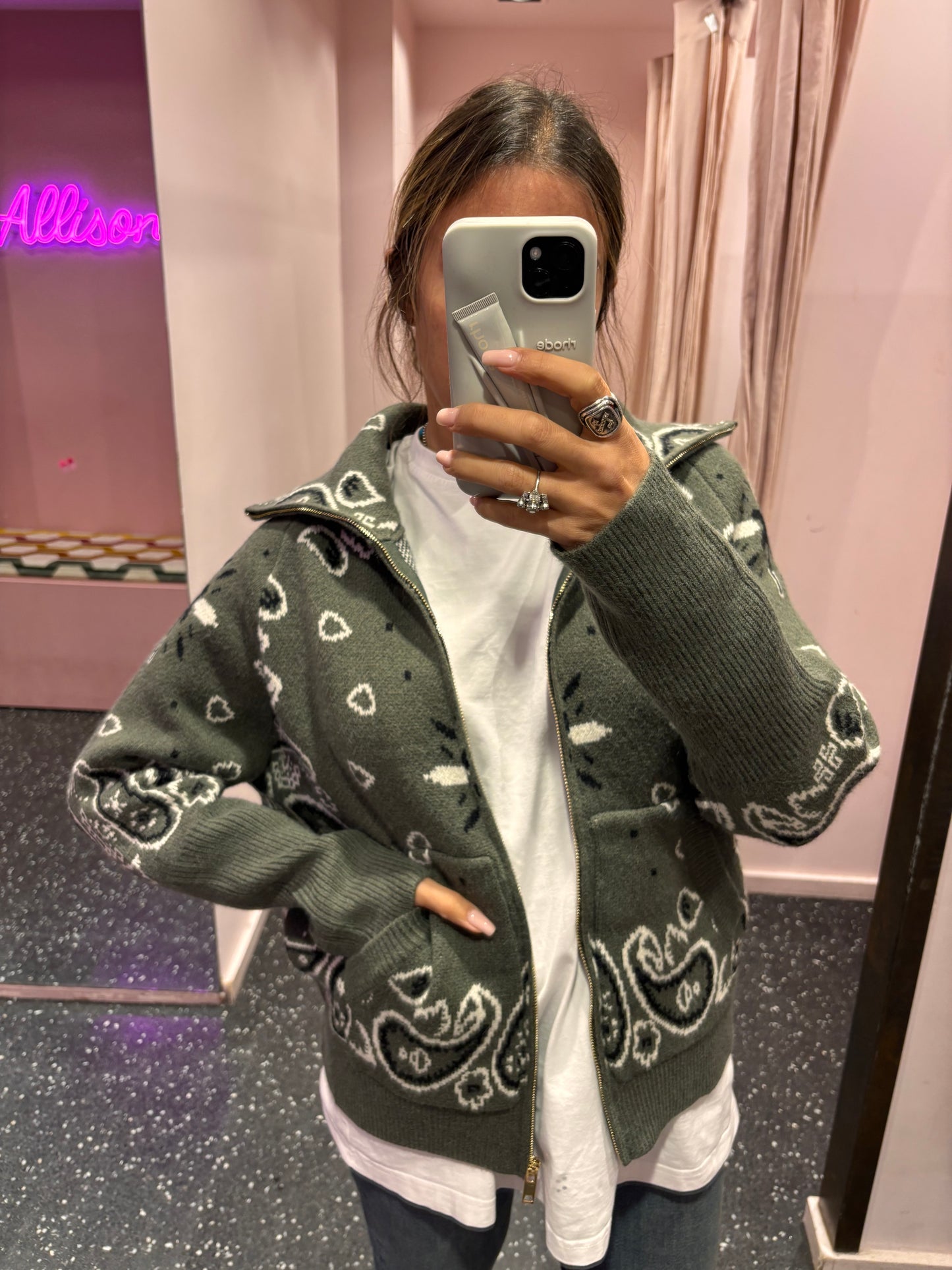 Gilet zippé imprimé bandana