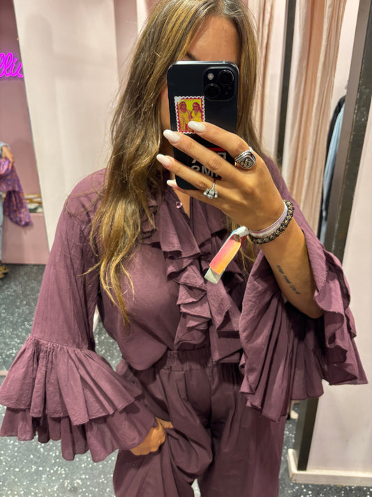 Chemise à jabots et froufrous Johanna
