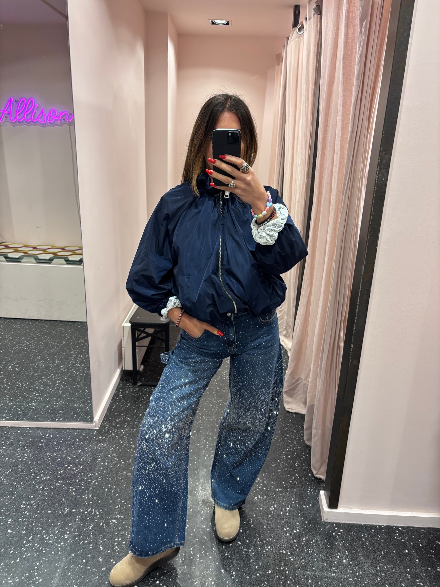 JOHANNA - Denim Carpenter strassé