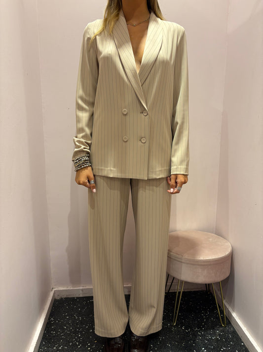 Pantalon beige rayures IMPERIAL