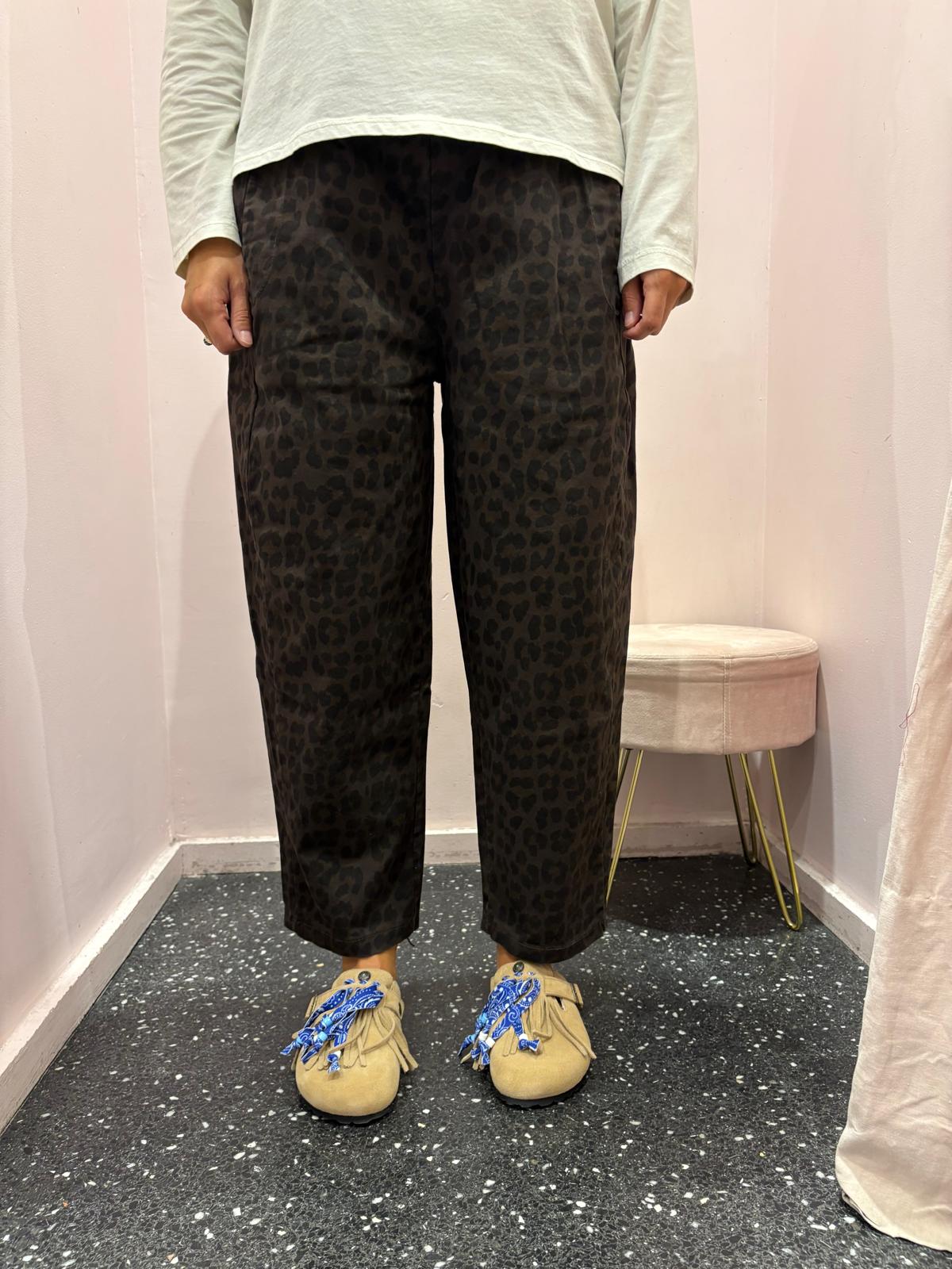 Pantalon léopard gris, marron ou camel - JOHANNA PARIS